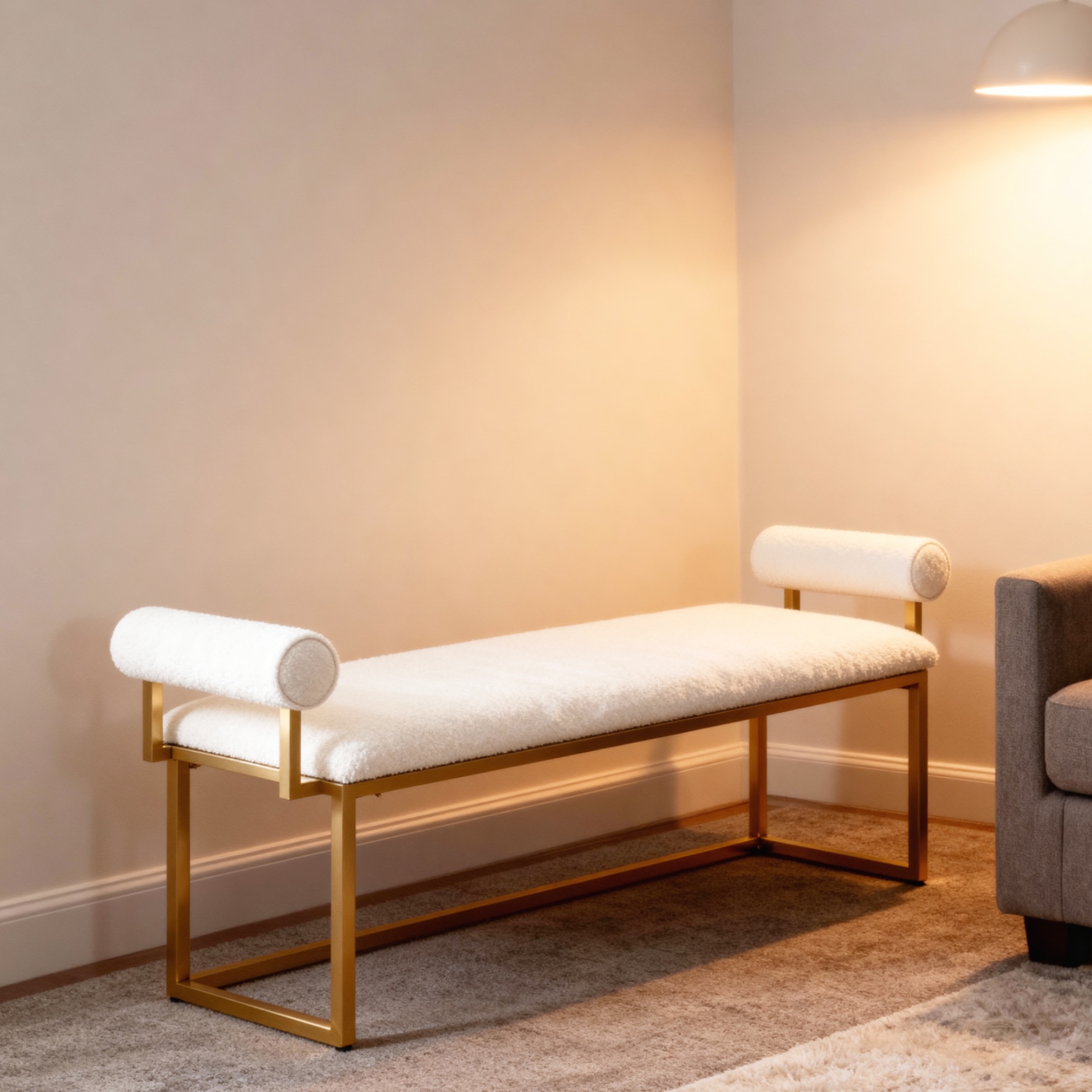 Halorest Metal Bench in White Finish