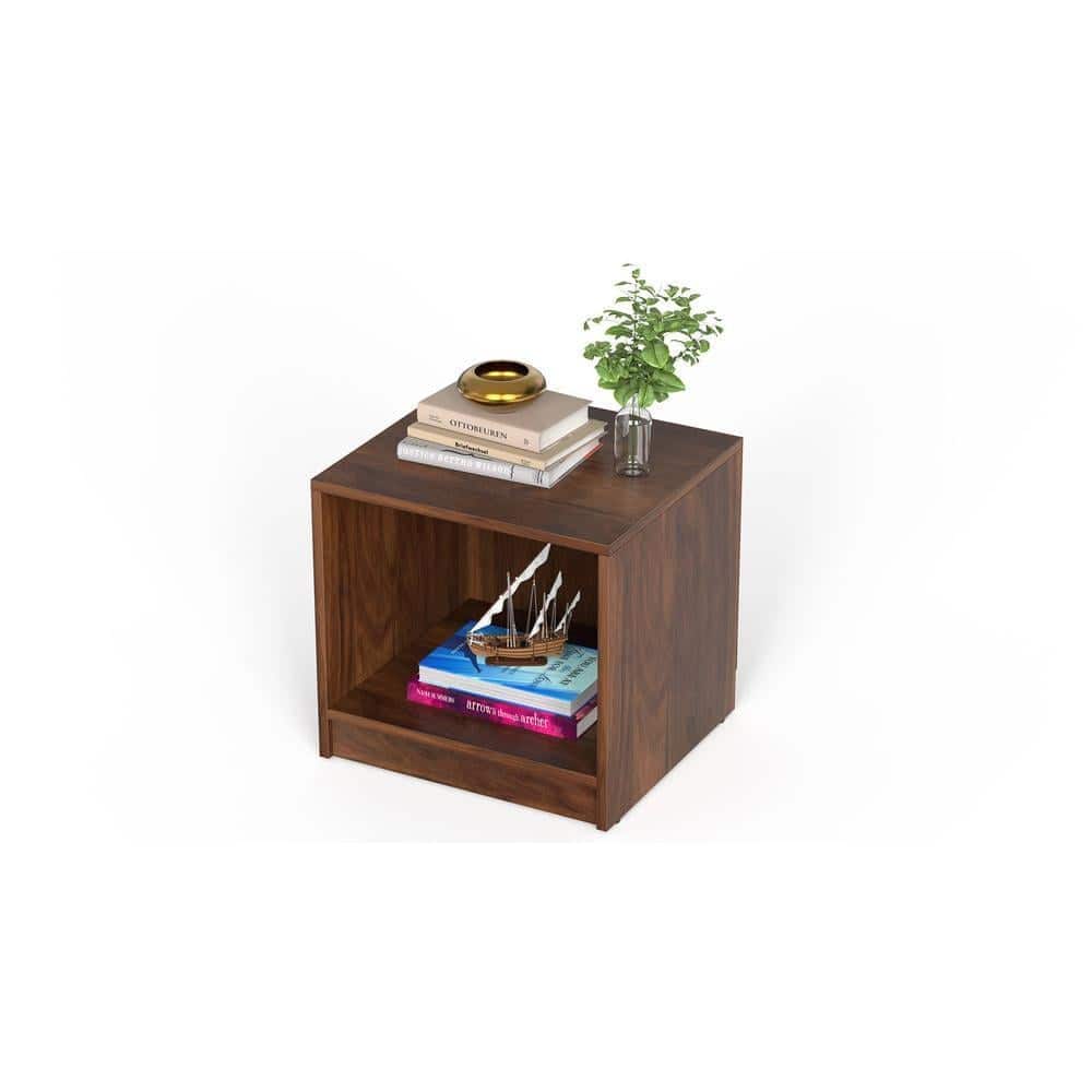 Oliver Engineered Wood Bed Side Table, End Table with Storage Lamp, Flower Stand for Bedroom Home Furniture (Brown Maple)