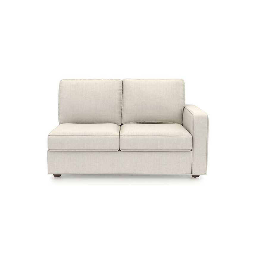 Apollo Compact Sofa (Colour : Pearl, Cushion : Hard, Back Type : Regular, Seating Capacity : Left Aligned 2 Seater + Left Aligned Chaise + Ottoman)