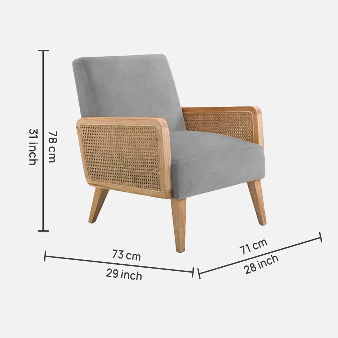 Evant Ratan Accent Chair in Grey Colour