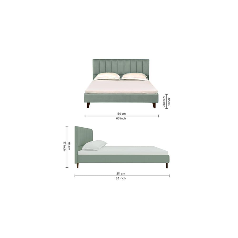 Dallas Engineered Wood Queen Size Non Storage Bed In Provincial Teak Finish