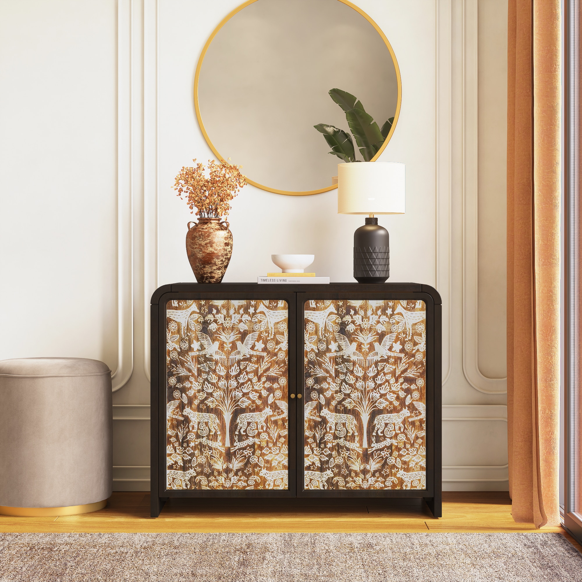 Morii Solidwood Sideboard in Dual Tone Finish