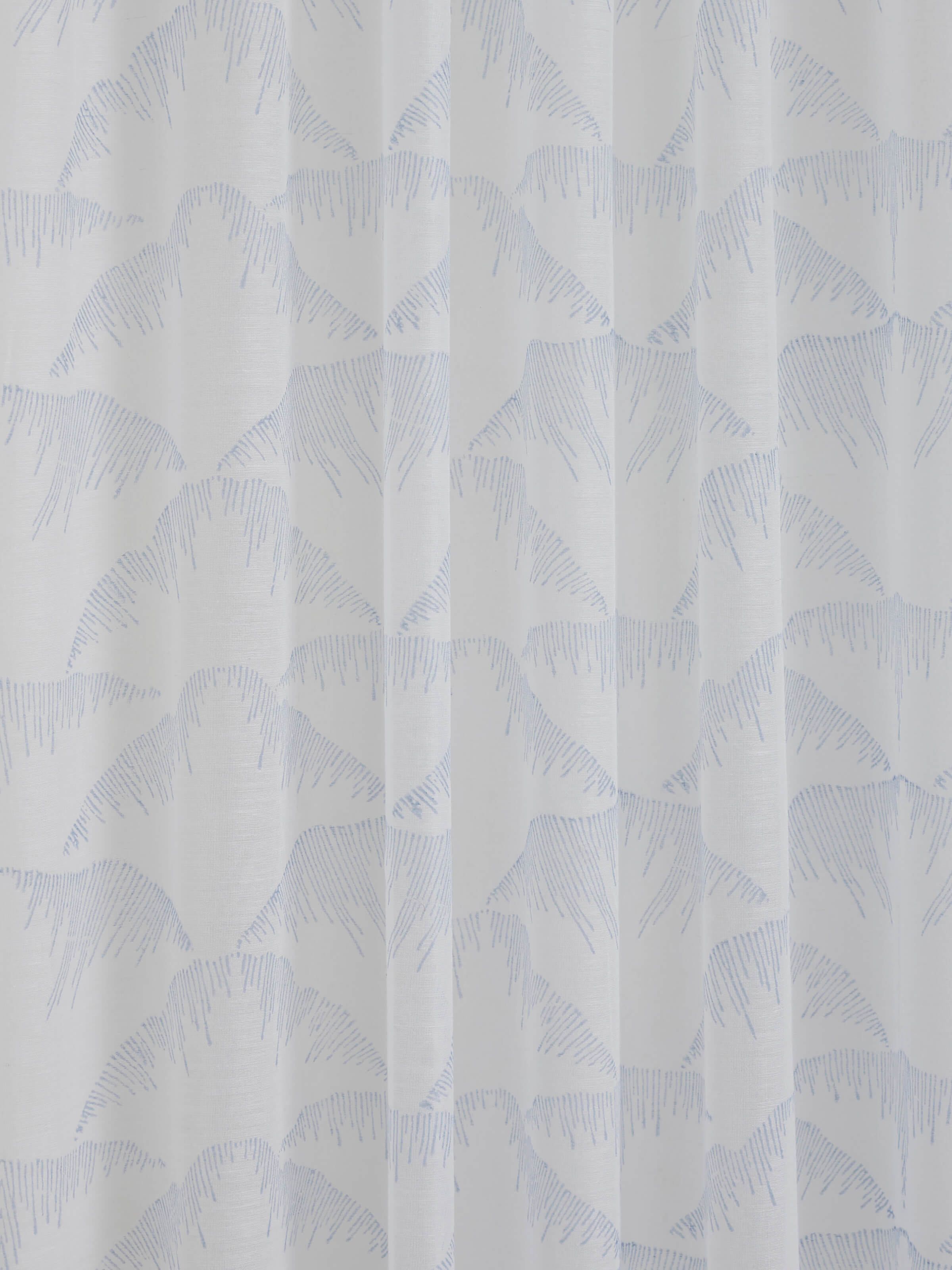 Parvat Indigo Ombre Cotton Silk Sanganeri Hand Block Printed Curtain (7 Ft)