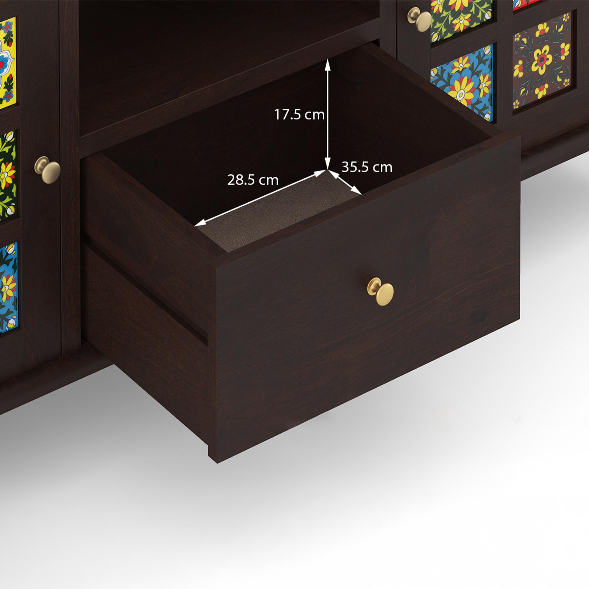 Azul Solid Wood TV Unit in Brushed Walnut Finish