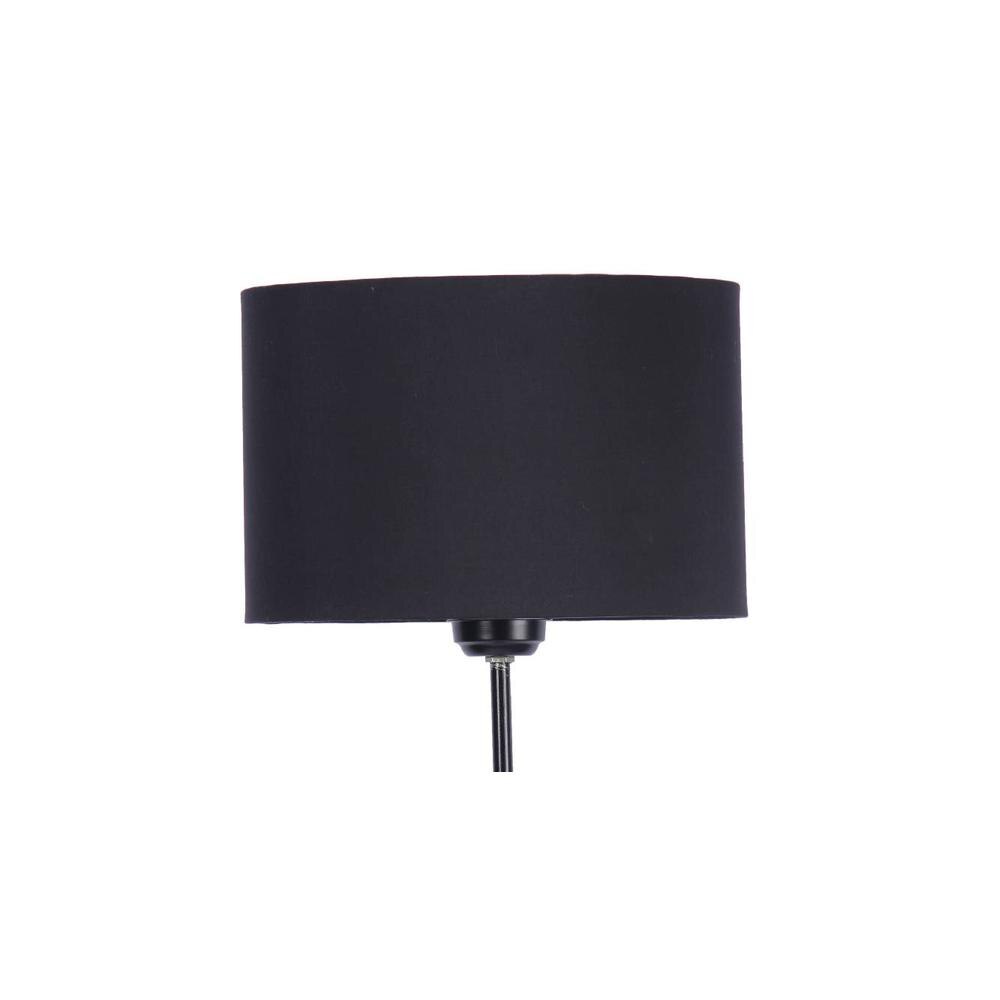 Genesis Black Fabric Floor Lamp with Black Iron Base