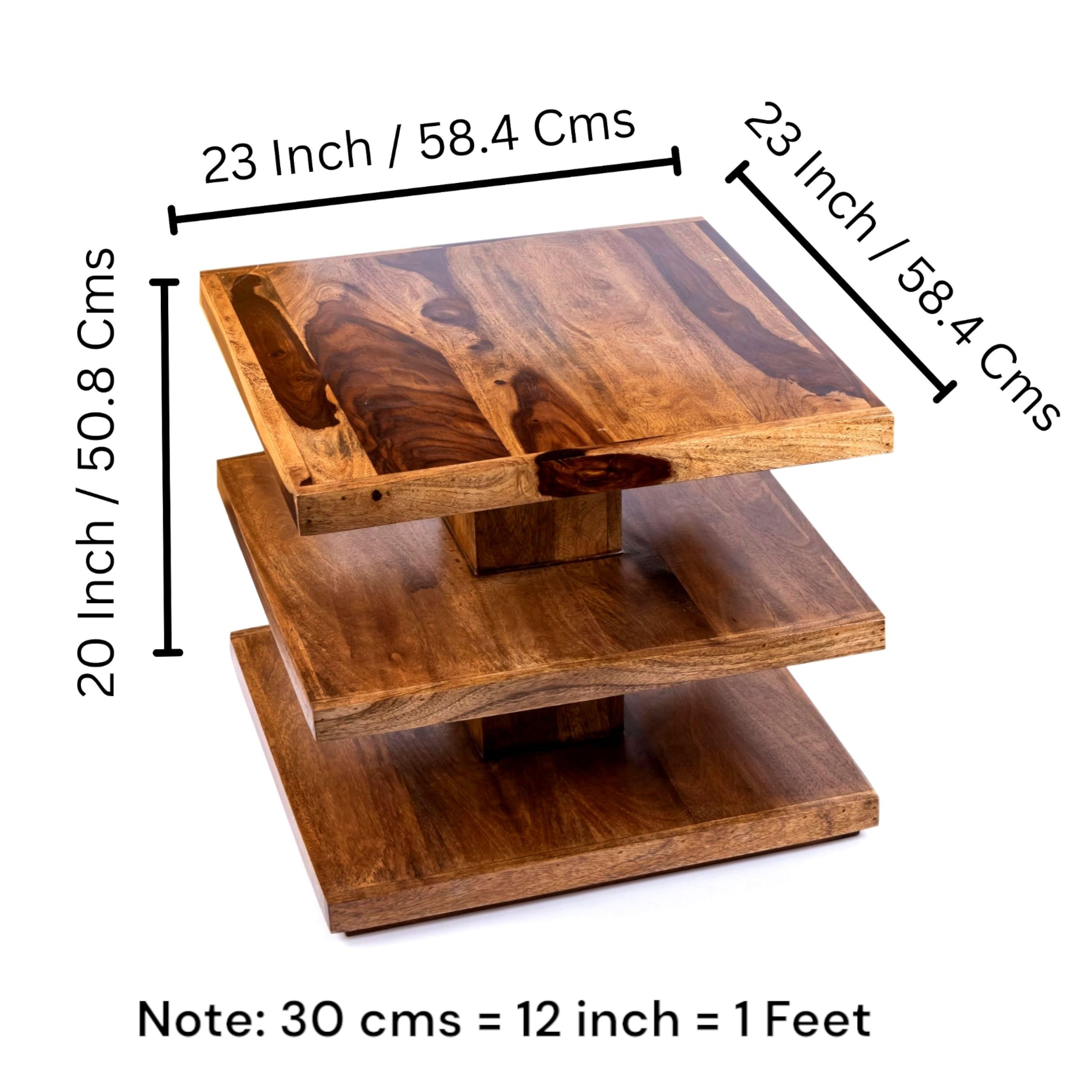 Thames Sheesham Wood Coffee Table In Teak Finish