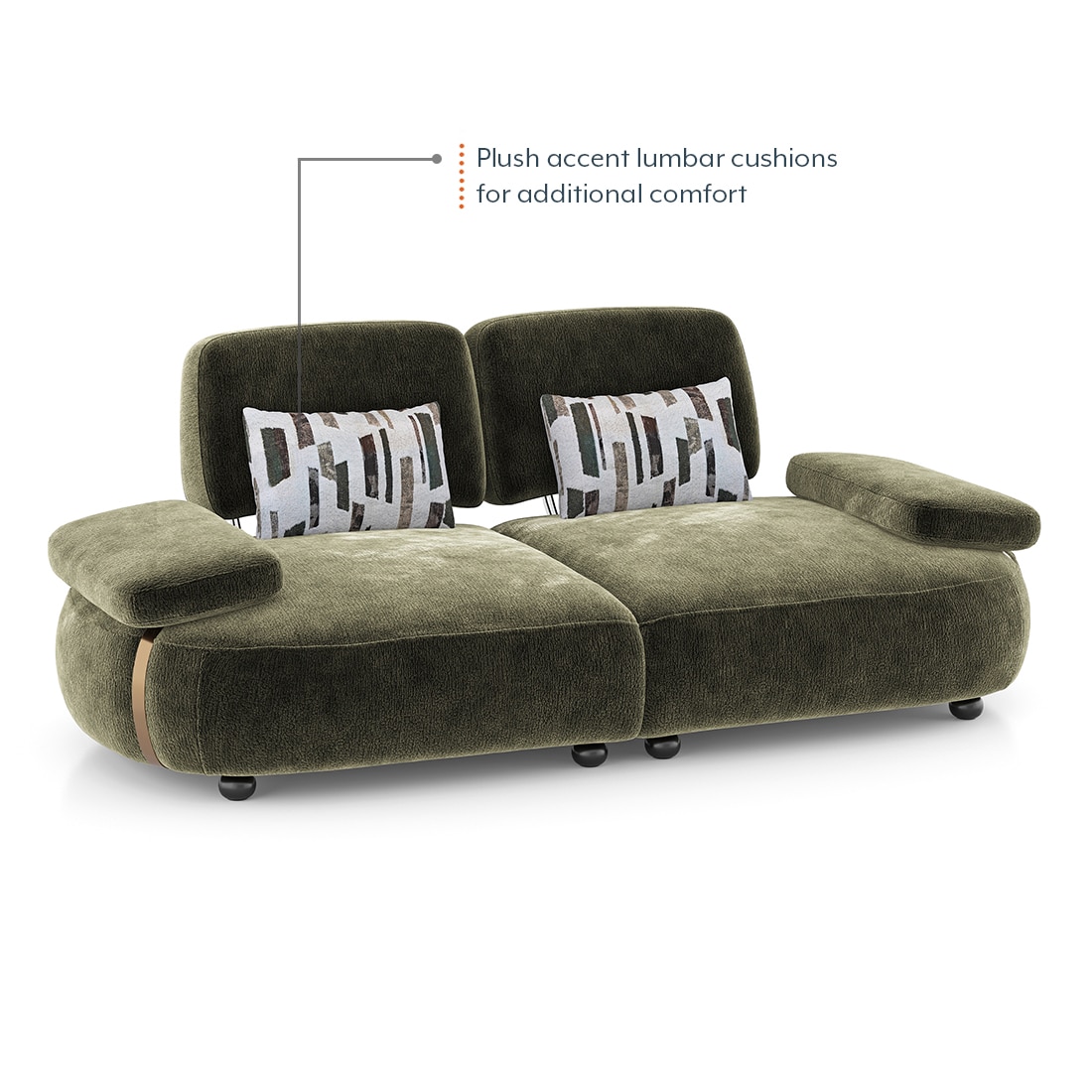 Soho 3 Seater Fabric Sofa In Fern Fabric