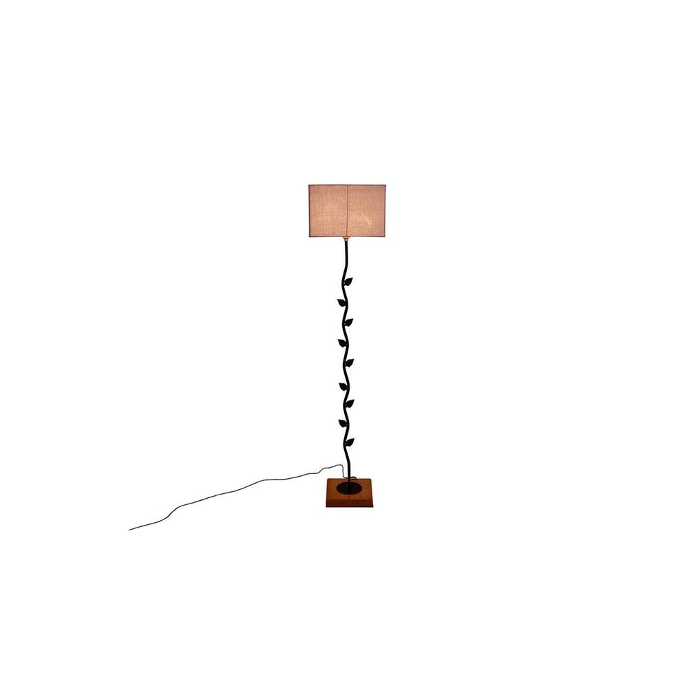 Edythe Grey Cotton Shade Floor Lamp