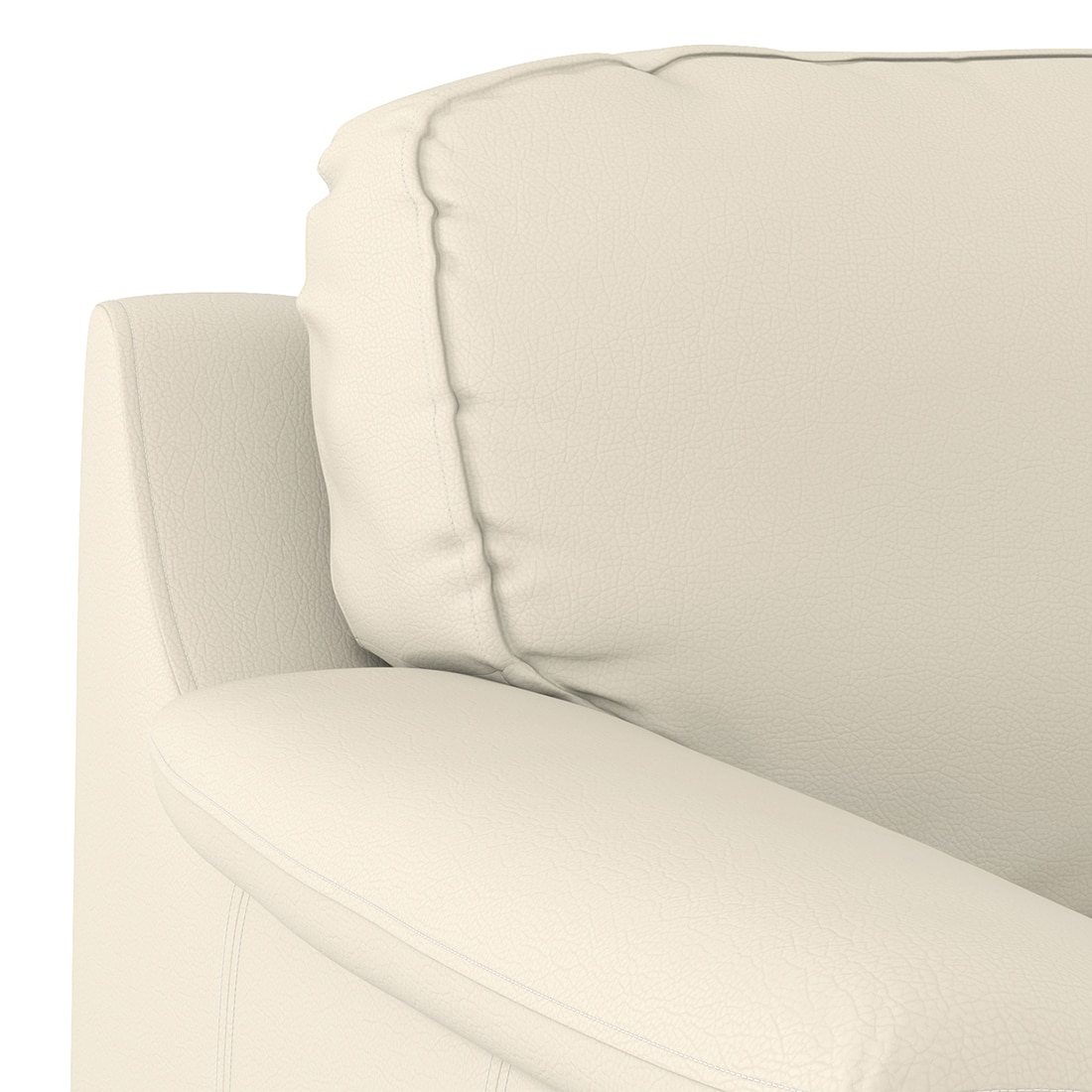 Farina 1 Seater Half Leather Sofa In Creme Fraiche Italian Leather