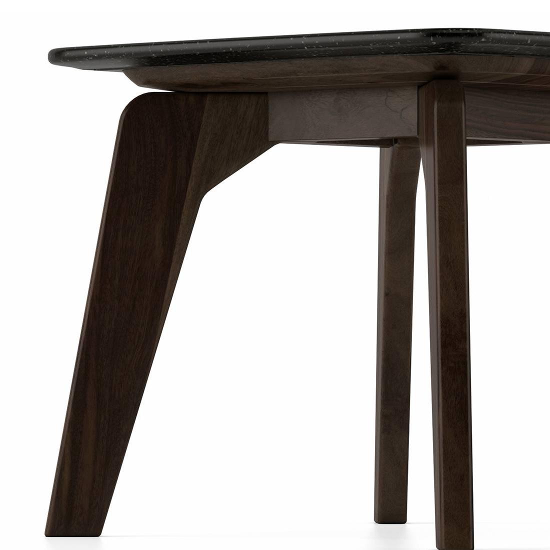 Galaxy Stone Side Table in American Walnut Finish