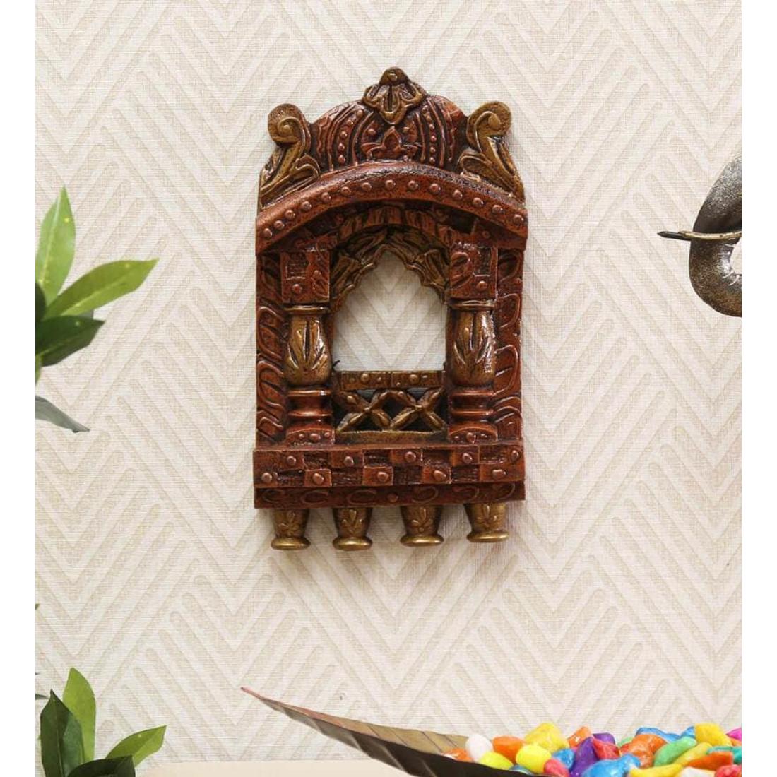 Desert Art Solid Wood Jharokha Wall Frame 10 Inch in Copper Colour-image-10