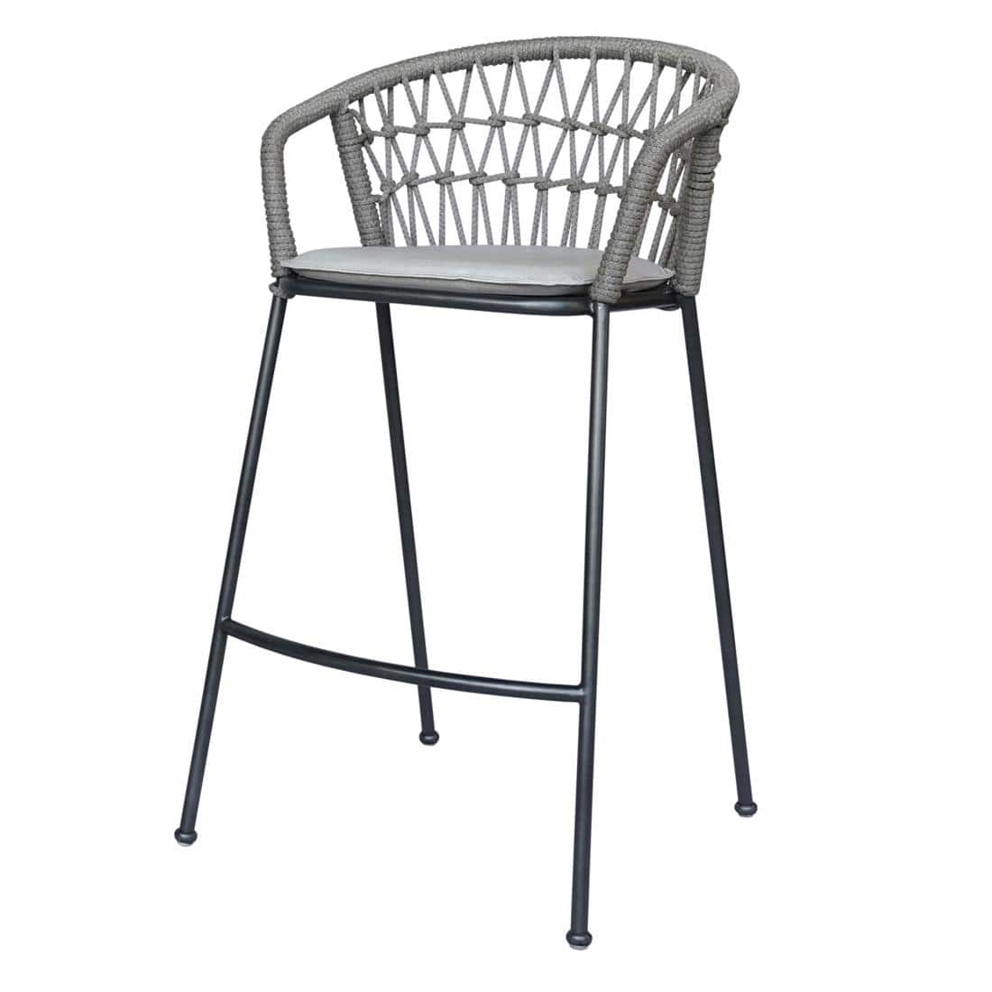 Jordan Bar Stool Weaving Gun Metal in Grey