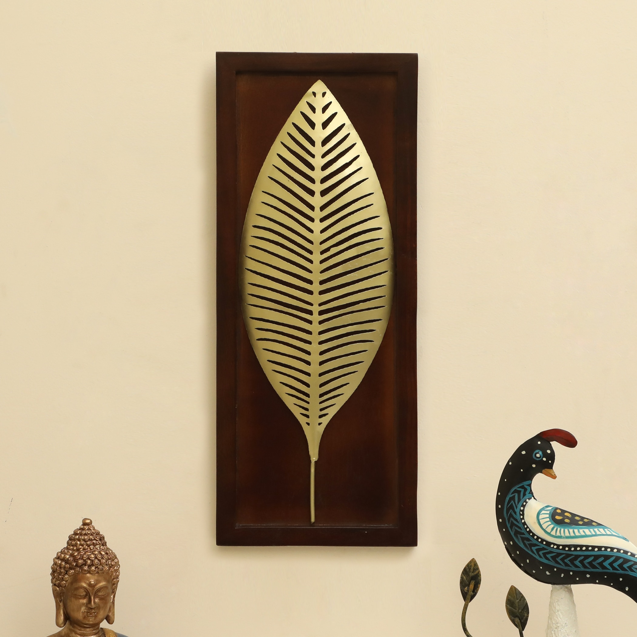 W-Kayla Abstract Metal Wall Decor in Gold Set of 1 - Vedas Exports