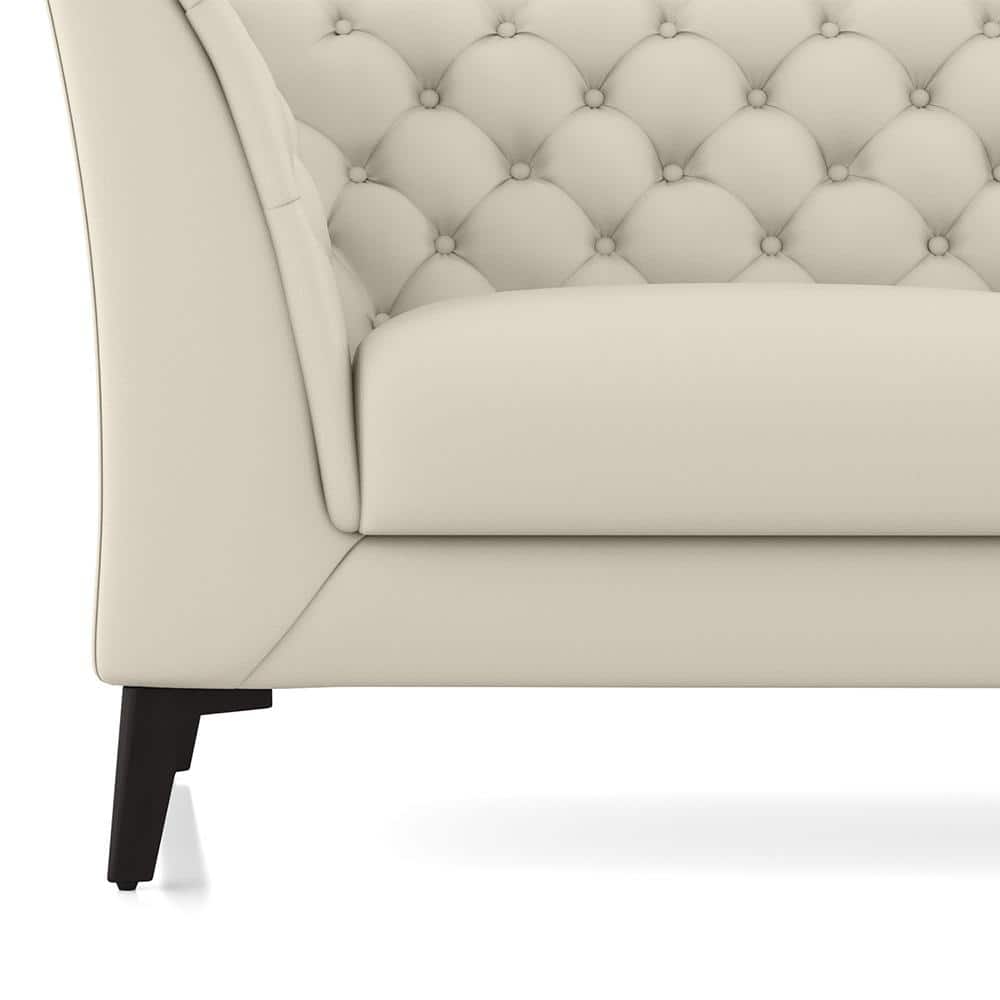 Weston 3 Seater Premium Italian Leather Sofa In Creme Frainche