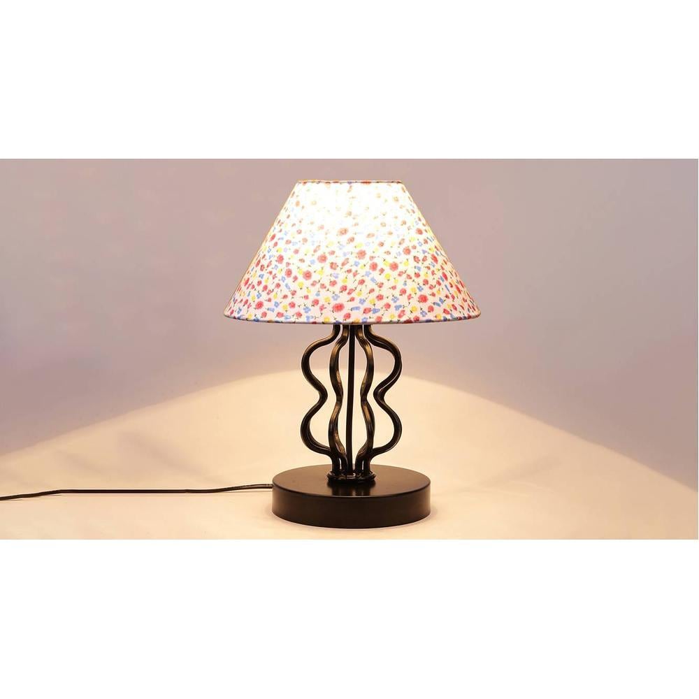 Alayna Multi cotton Shade Iron Table Lamp