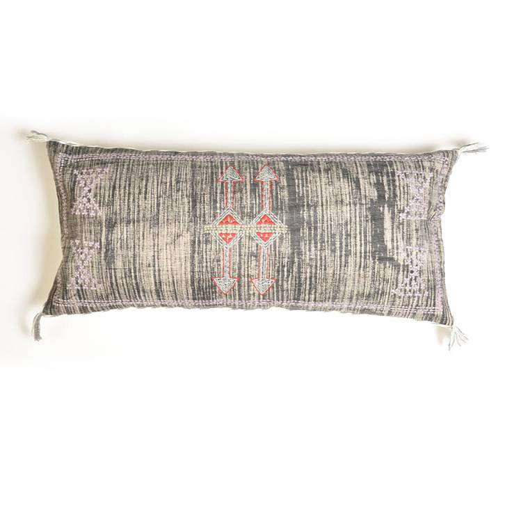 Slate Cotton Lumbar Pillow Cover