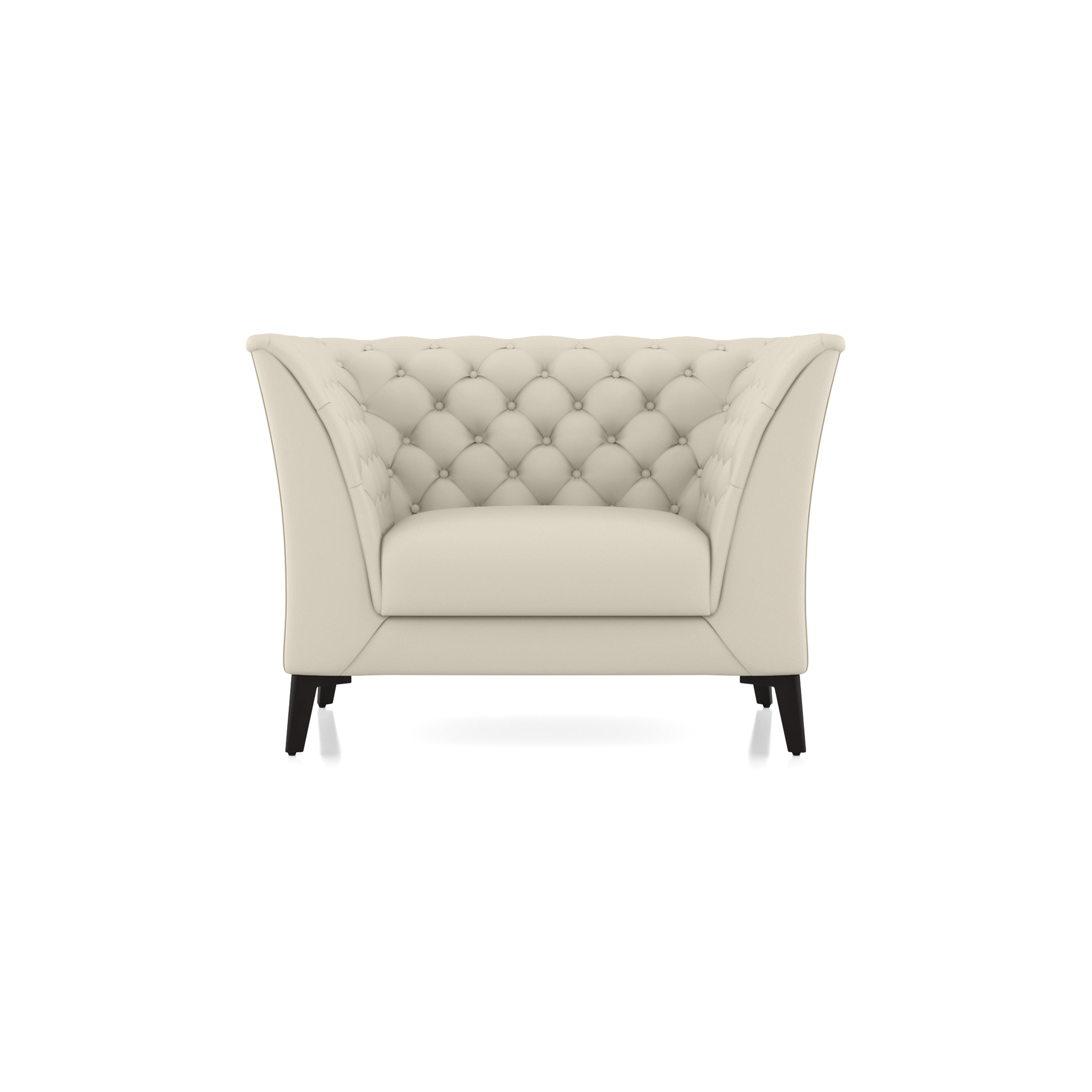 Weston 1 Seater Half Leather Sofa In Creme Fraiche Italian Leather