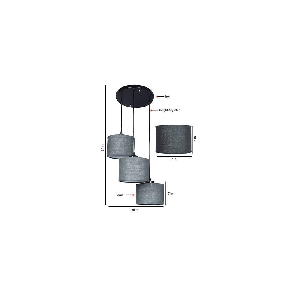 Damon Grey Natural Fiber Cluster Hanging Light