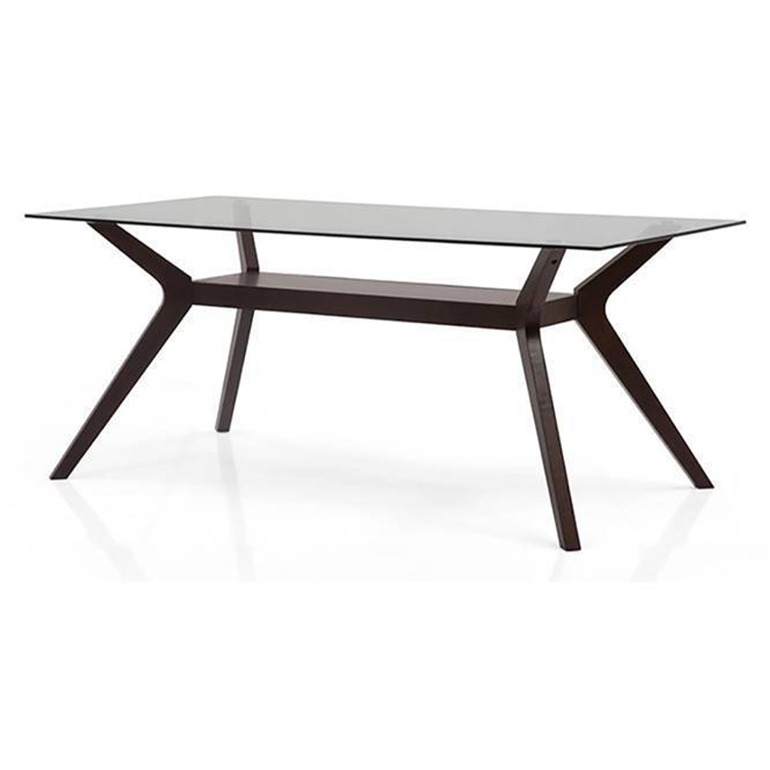 Wesley - Lawson 6 Seater Dining Table Set (Colour- Dark Brown , Finish- Dark Walnut)