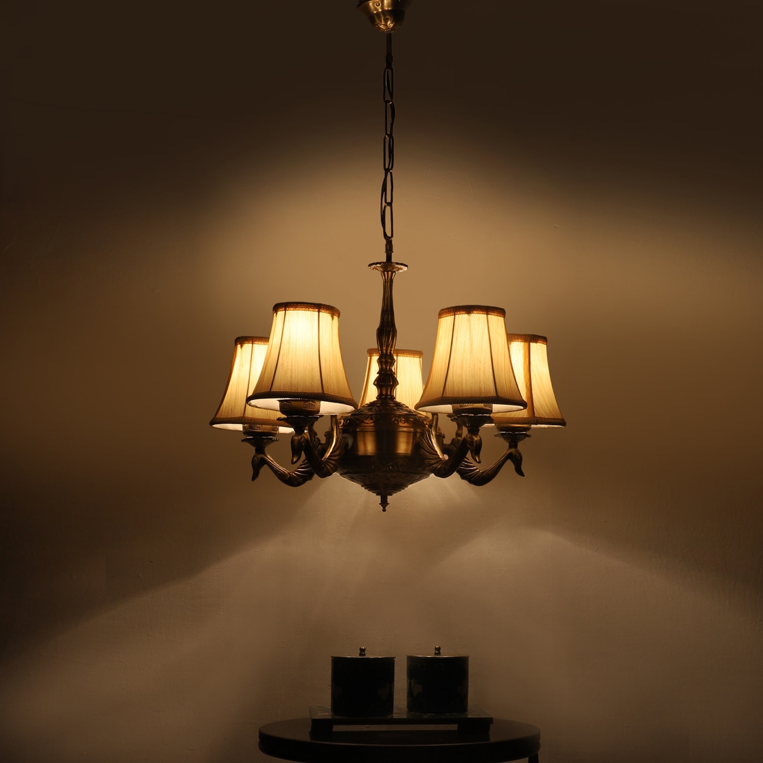 Devansh Gold Wall Mounted Lamp With Black Cotton Shade