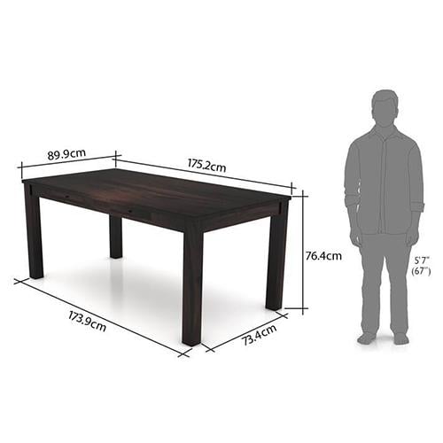 Arabia Xl Storage- Oribi 6 Seater Dining Table Set (Colour- Wheat Brown , Finish- Mahogany)