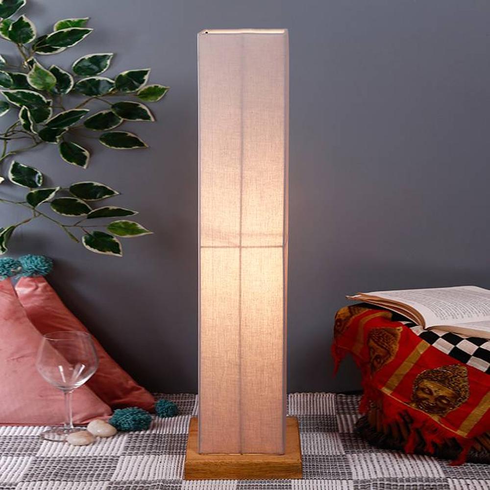 Jacques Grey Cotton Shade Floor Lamp