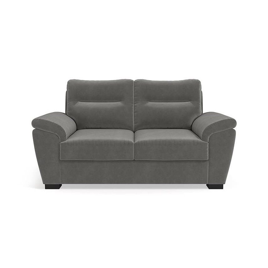 Adelaide Luxe 2 Seater Fabric Sofa in Ash Grey Velvet Colour