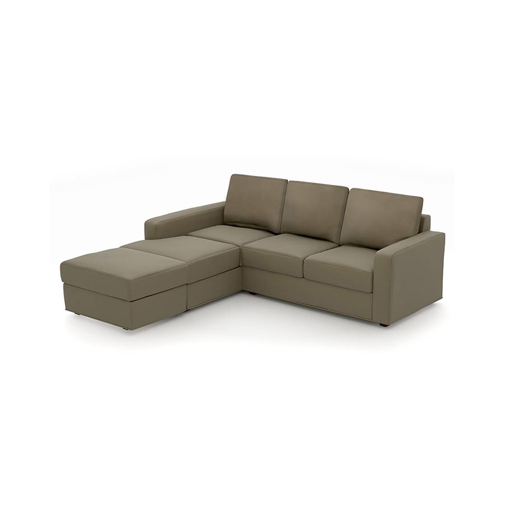 Apollo Compact Sofa (Colour : Cappucino, Cushion : Hard, Seating Capacity : Left Aligned 2 Seater + Left Aligned Chaise)