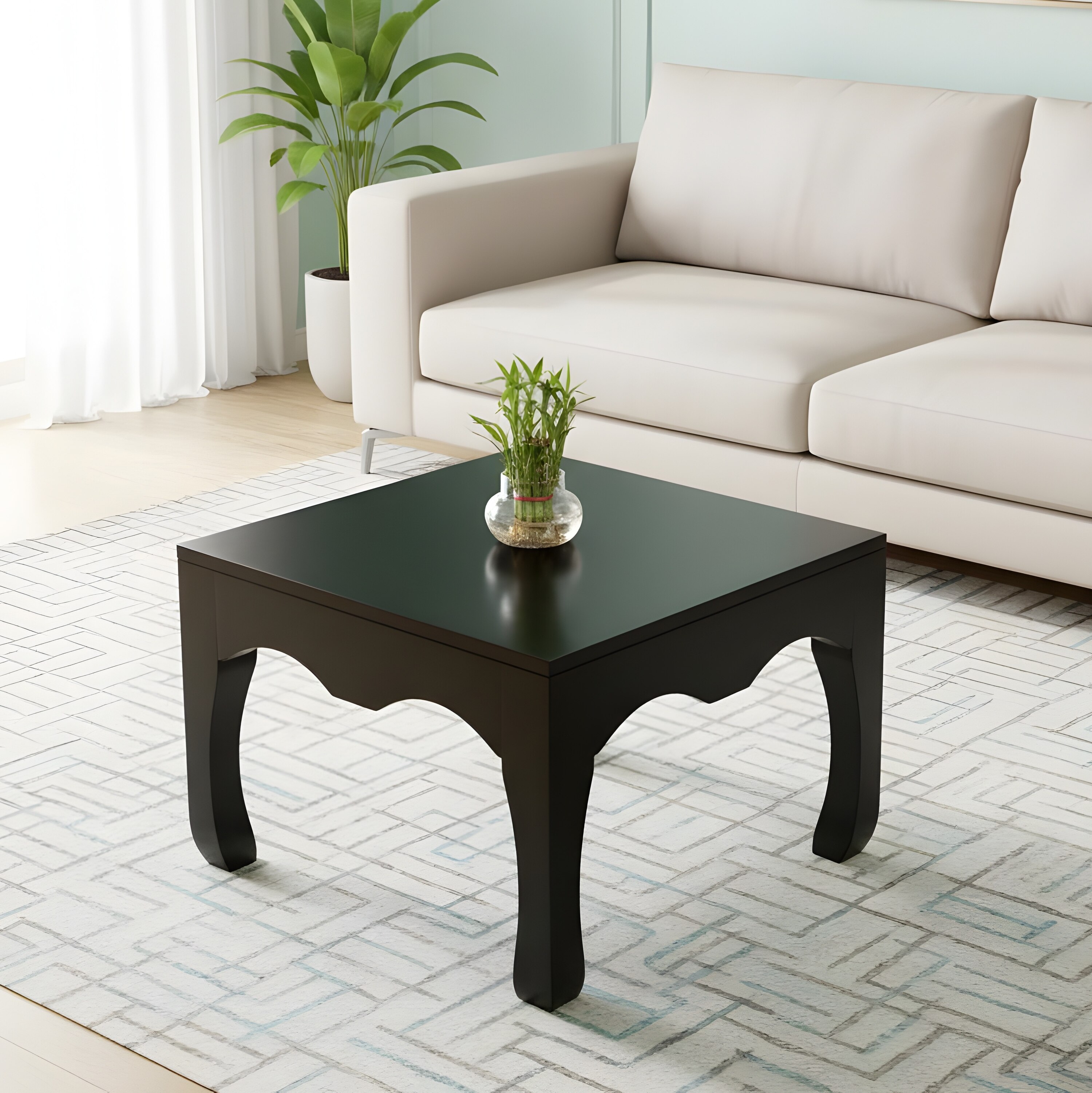Lyon End Table - Dark Walnut Finish - Ikiriya