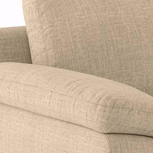 Esquel Luxe 1 Seater Fabric Sofa in Sandshell Beige Colour
