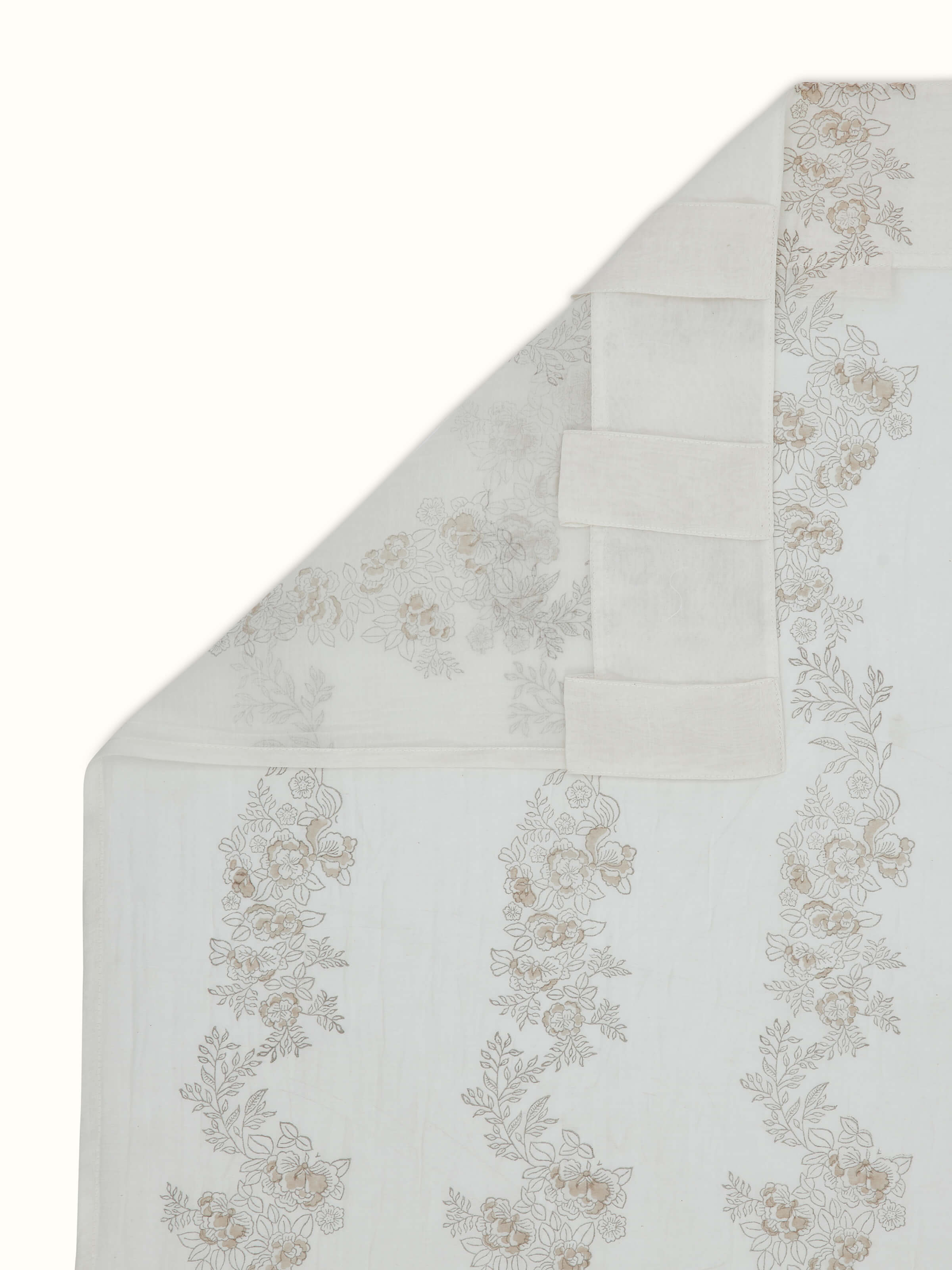 Back view of Shivranjini Cotton Silk Curtain, showing finished hems and neat structure.