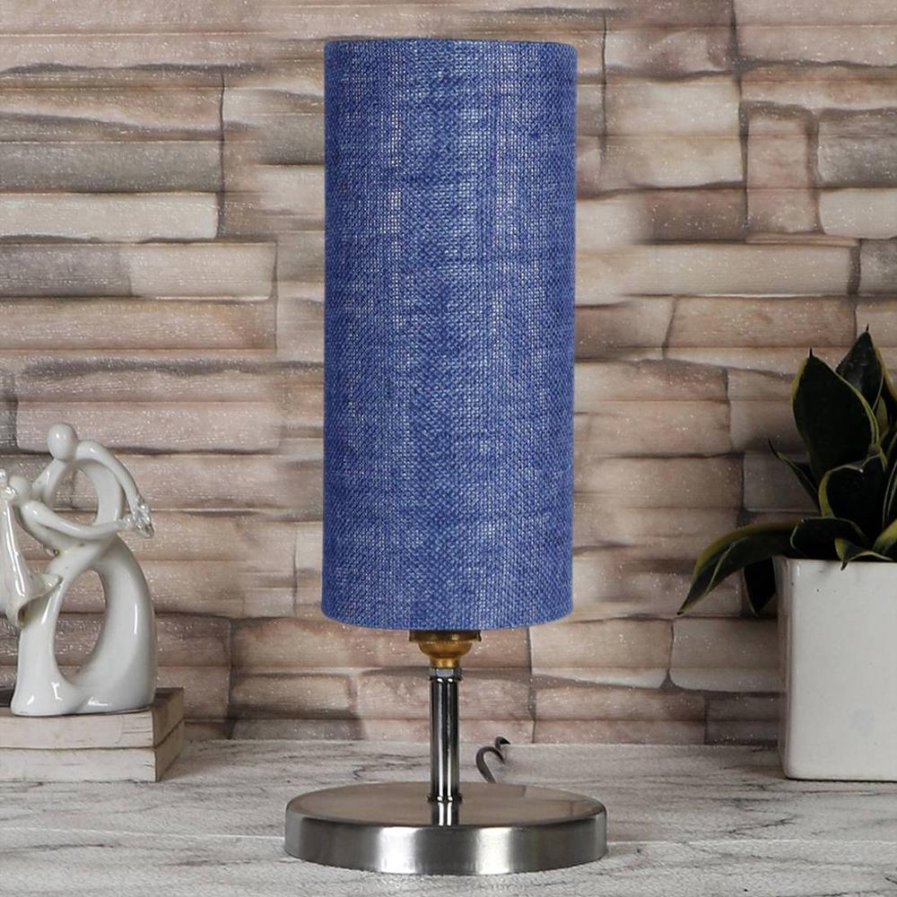 Blue Jute table lamp with Steel Base -52