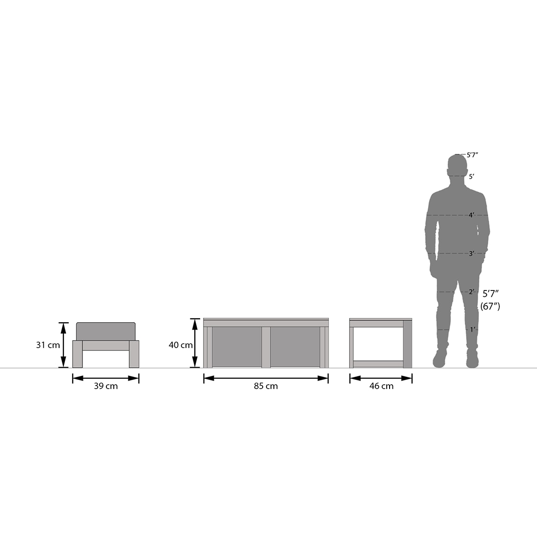 Kivaha 2-Seater Coffee Table Set