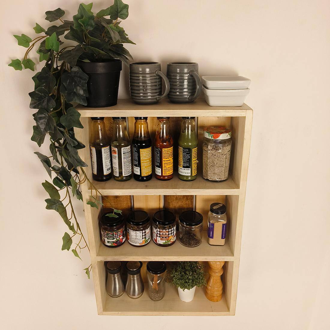 Ferguson Wooden Kitchen Storage Wall Shelf