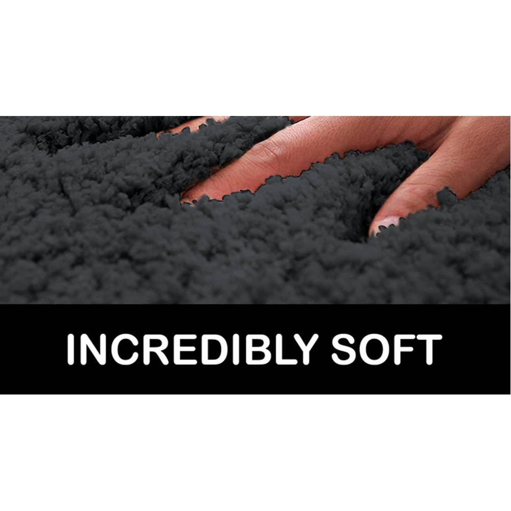 Thea Black Solid Natural Fiber 30x18 inches Anti-Skid Bath Mat