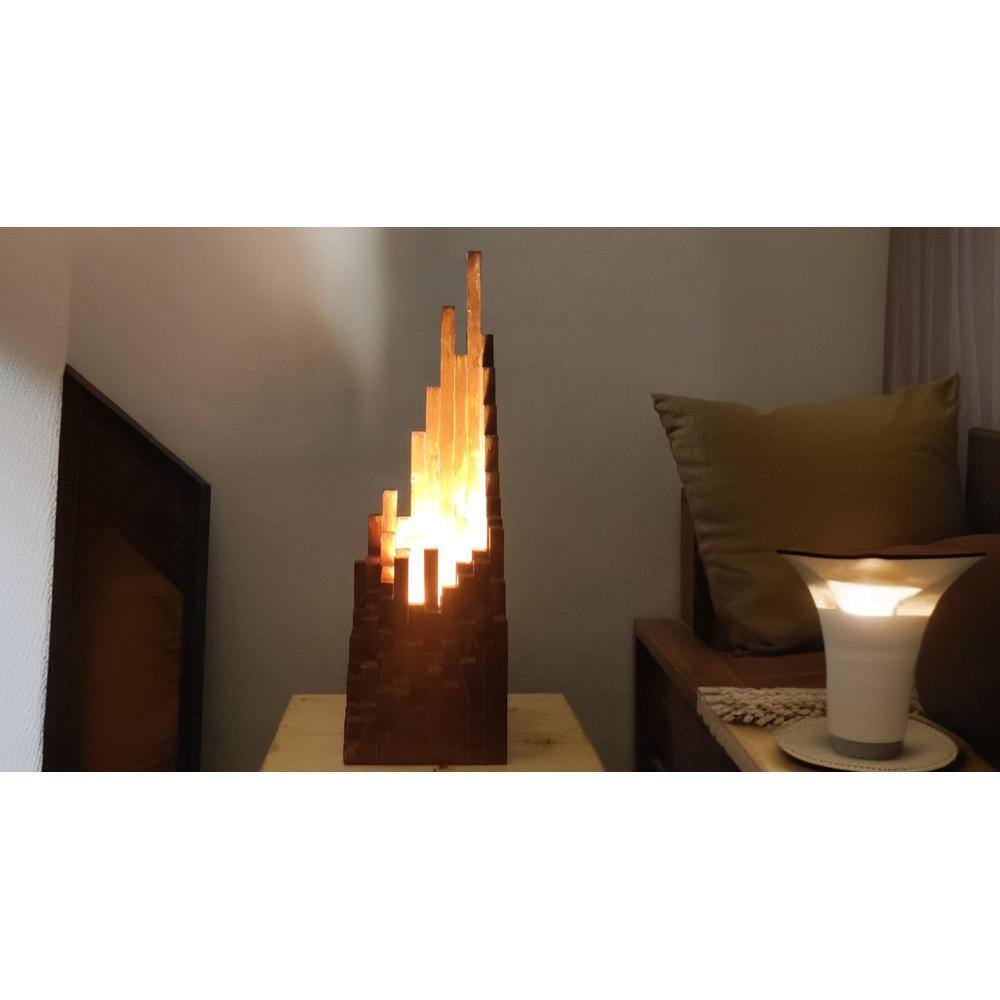 Emanate Wooden Table Lamp with Brown Base