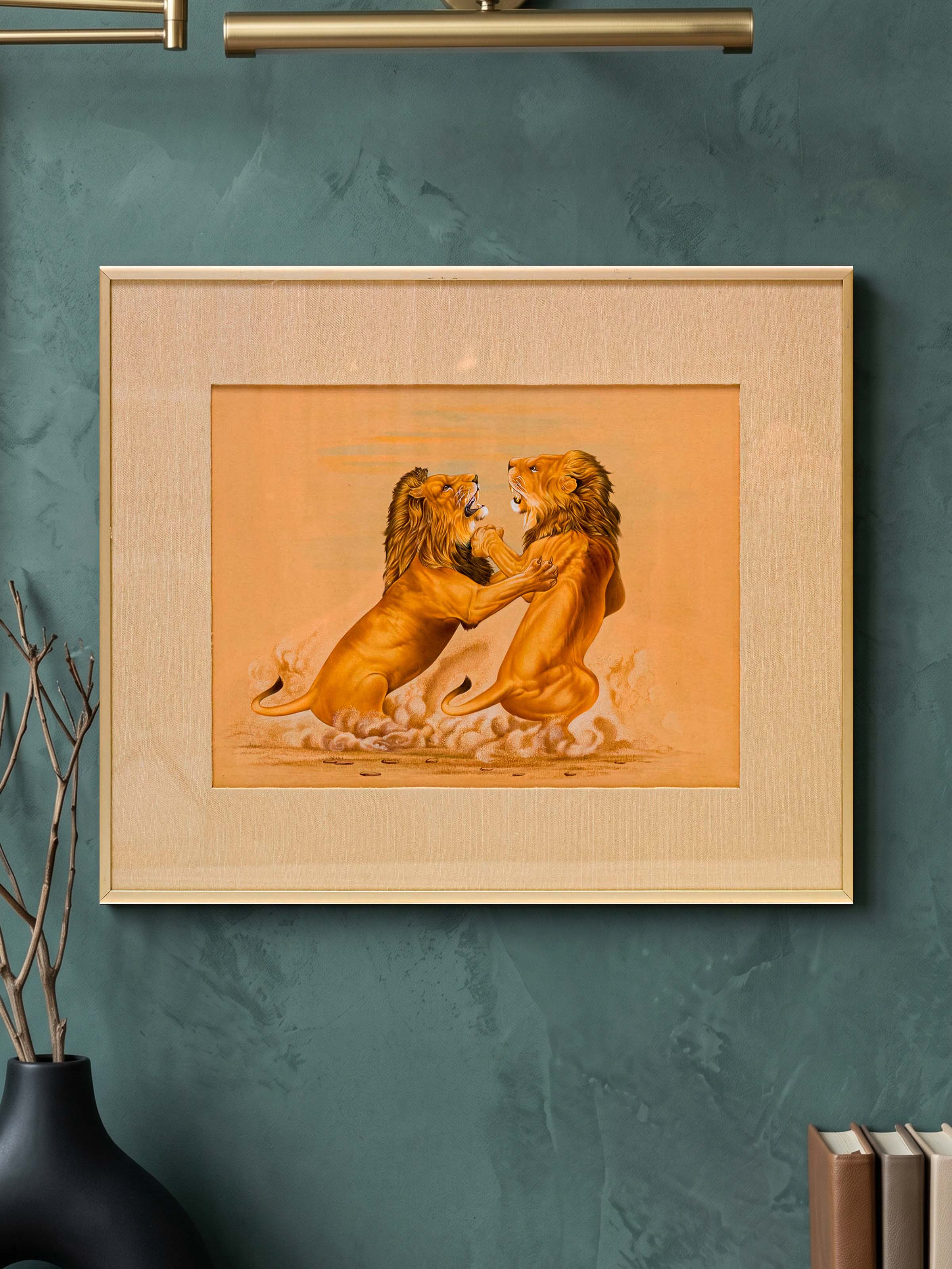 Lions Fight Miniature Painting