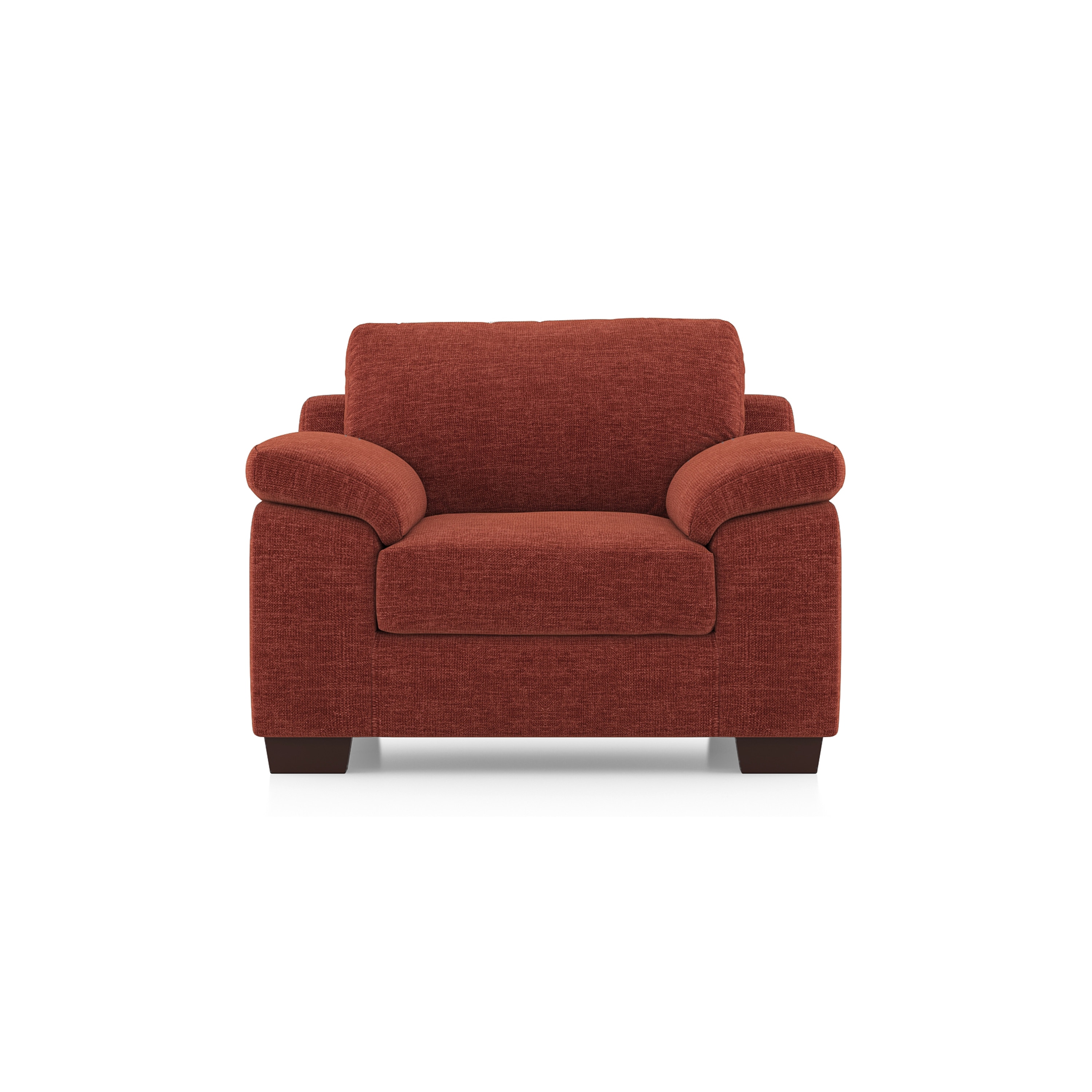 Esquel Essential 1 Seater Fabric Sofa In Dark Coral