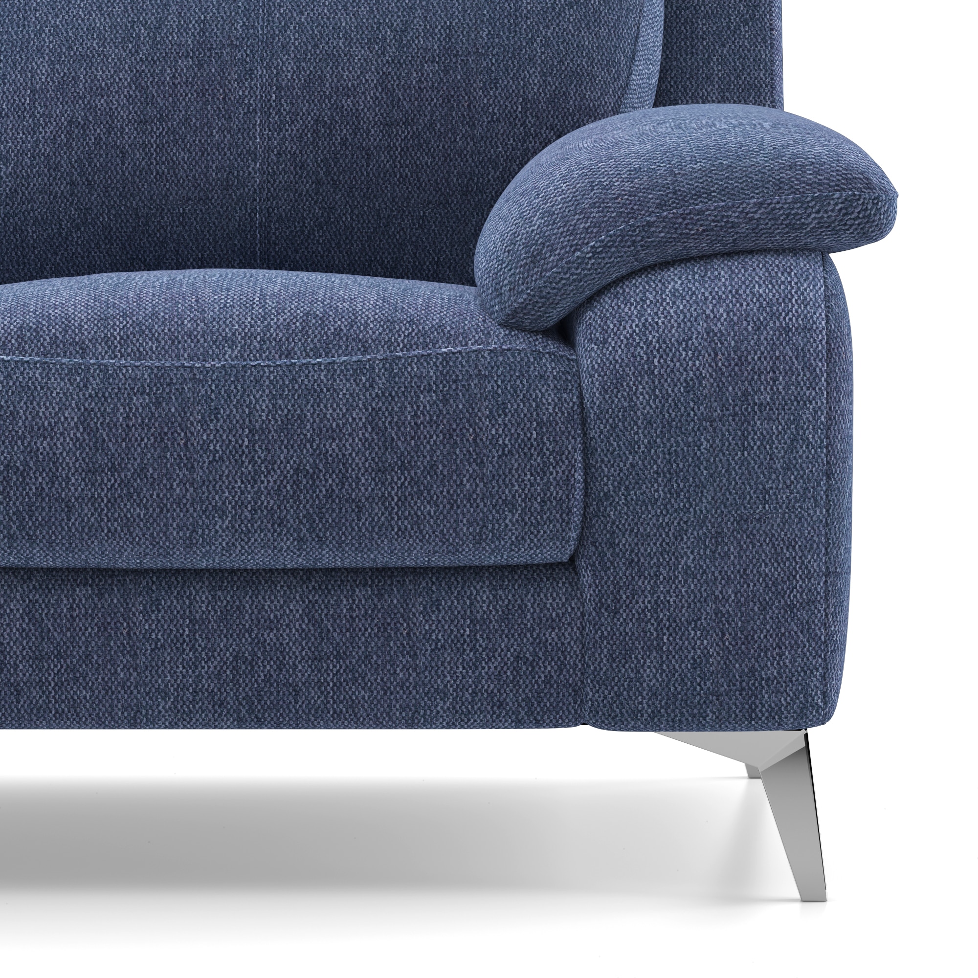 Emila 1 seater fabric sofa in Blue Colour