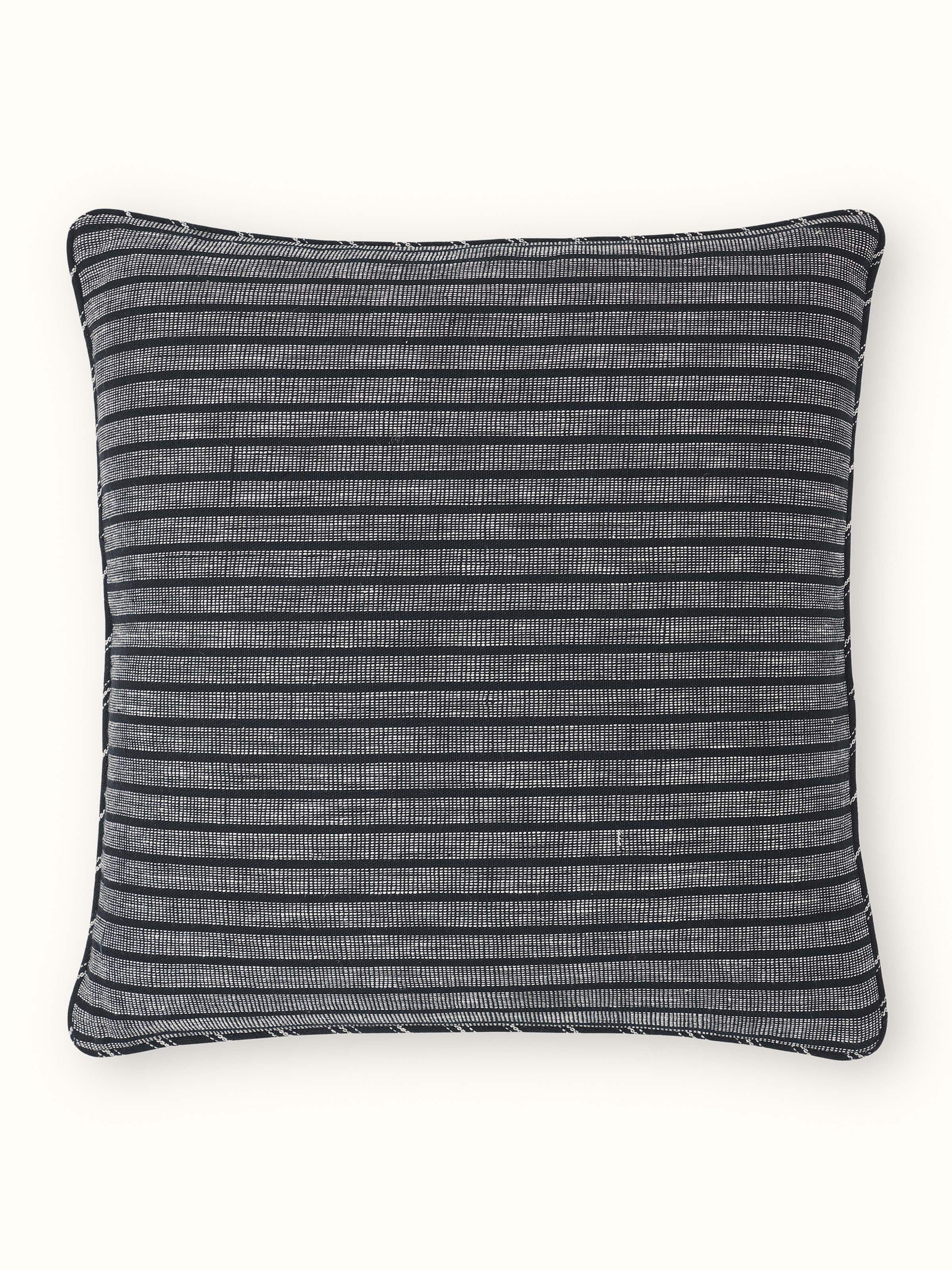 Krsna Black Rekh Cotton Handloom Cushion Cover