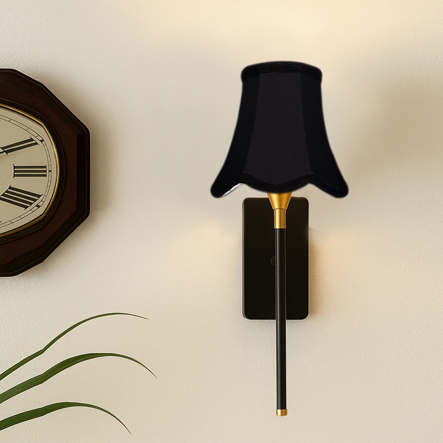 Devansh Metal Electric Wall Light in Black Colour with Black Shade Count of 1 Light - Devansh