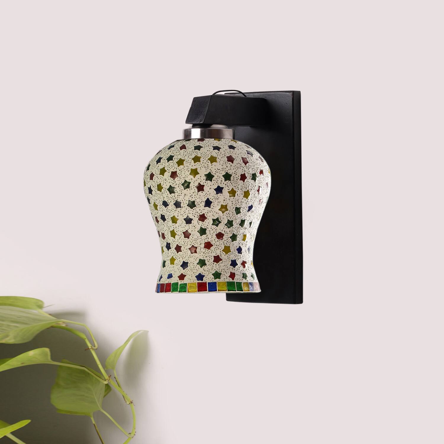Devansh Solid Wood Electric Wall Light in Brown Colour with Multi Shade Count of 1 Light-picture-37