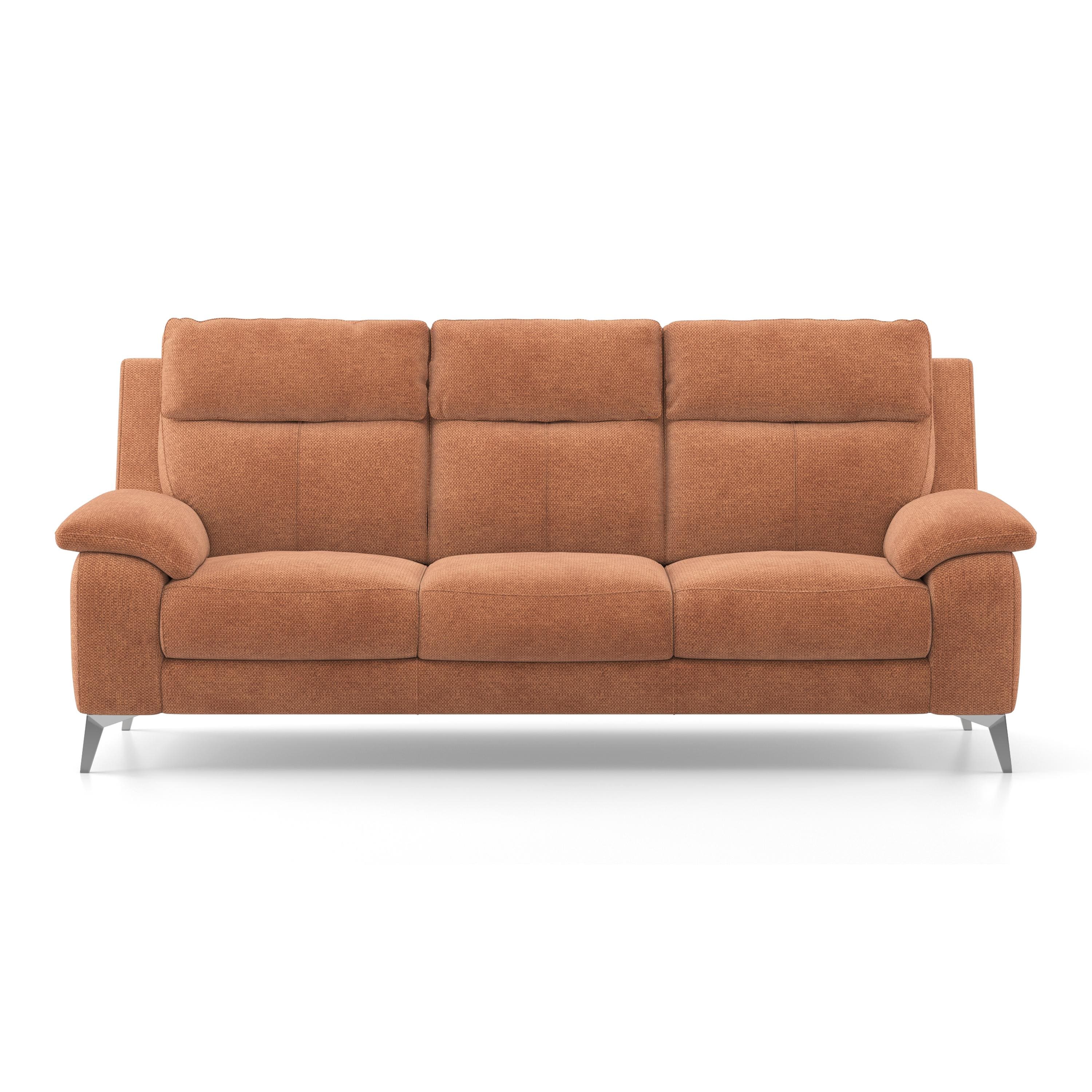 Emila 3 Seater Fabric Sofa In Amber Weave Colour