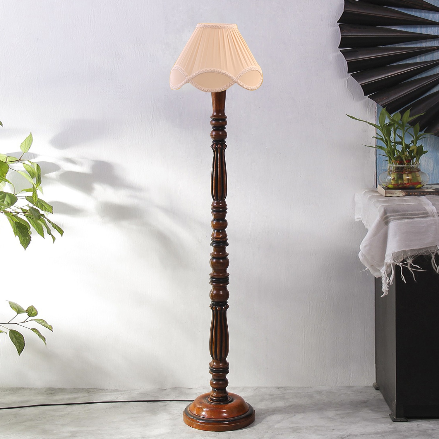 Devansh Wooden Floor Lamp