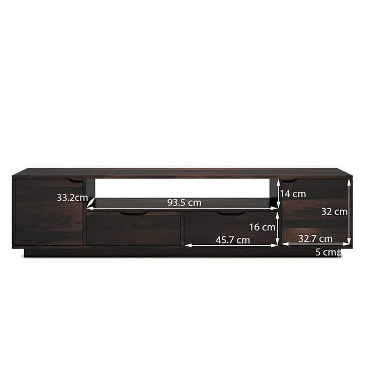 Zephyr Solid Wood Free Standing TV Unit in Mahogany Finish