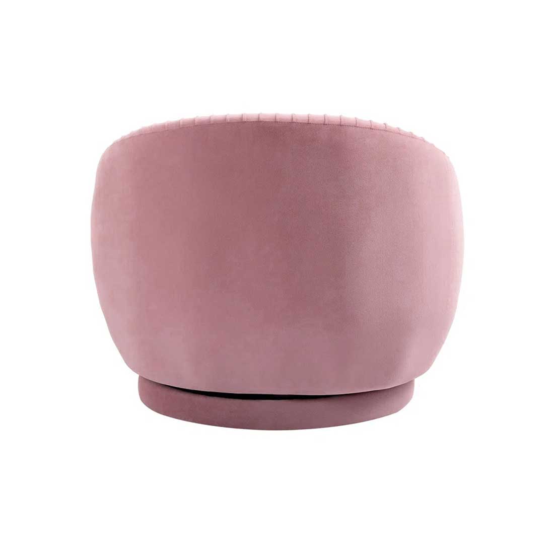 Lorna Swivel Solid Wood Round Chair in Pink Colour