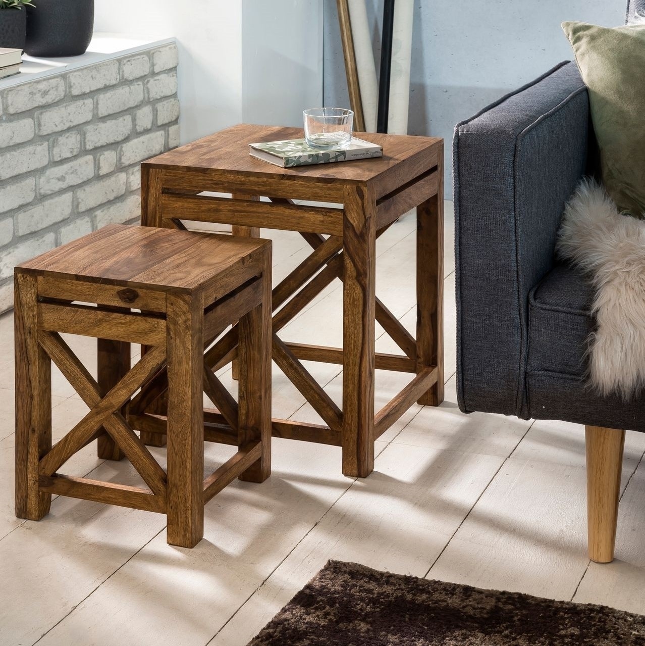 Ashby Solid Wood Nested Tables - Set of 2