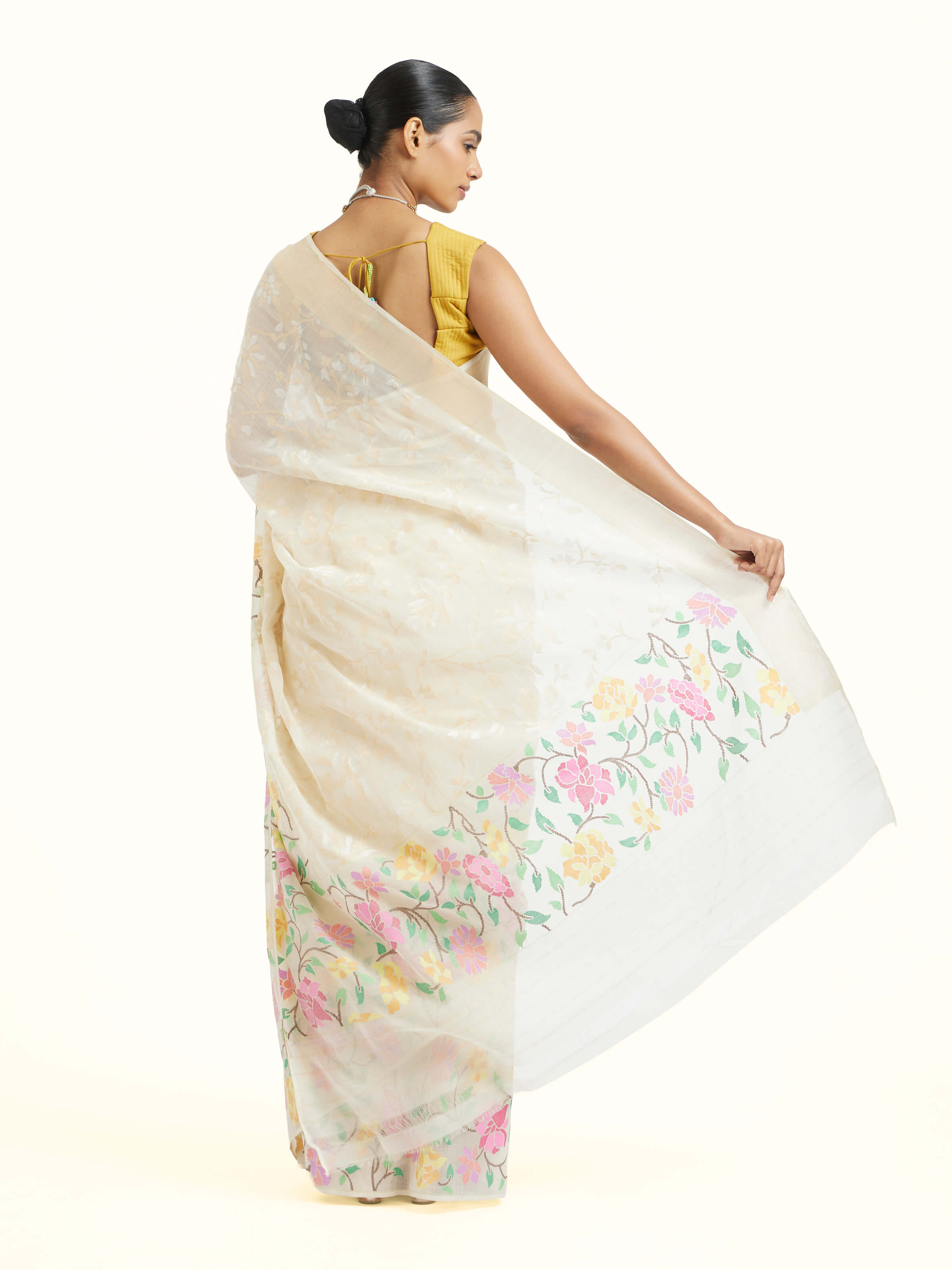 Cotton Awadh Jamdani Banarasi Saree