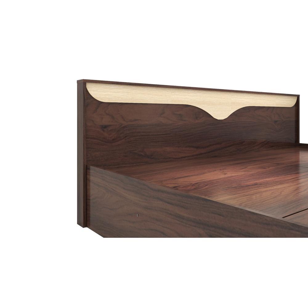 Caily Queen Size Bed In Walnut Finish