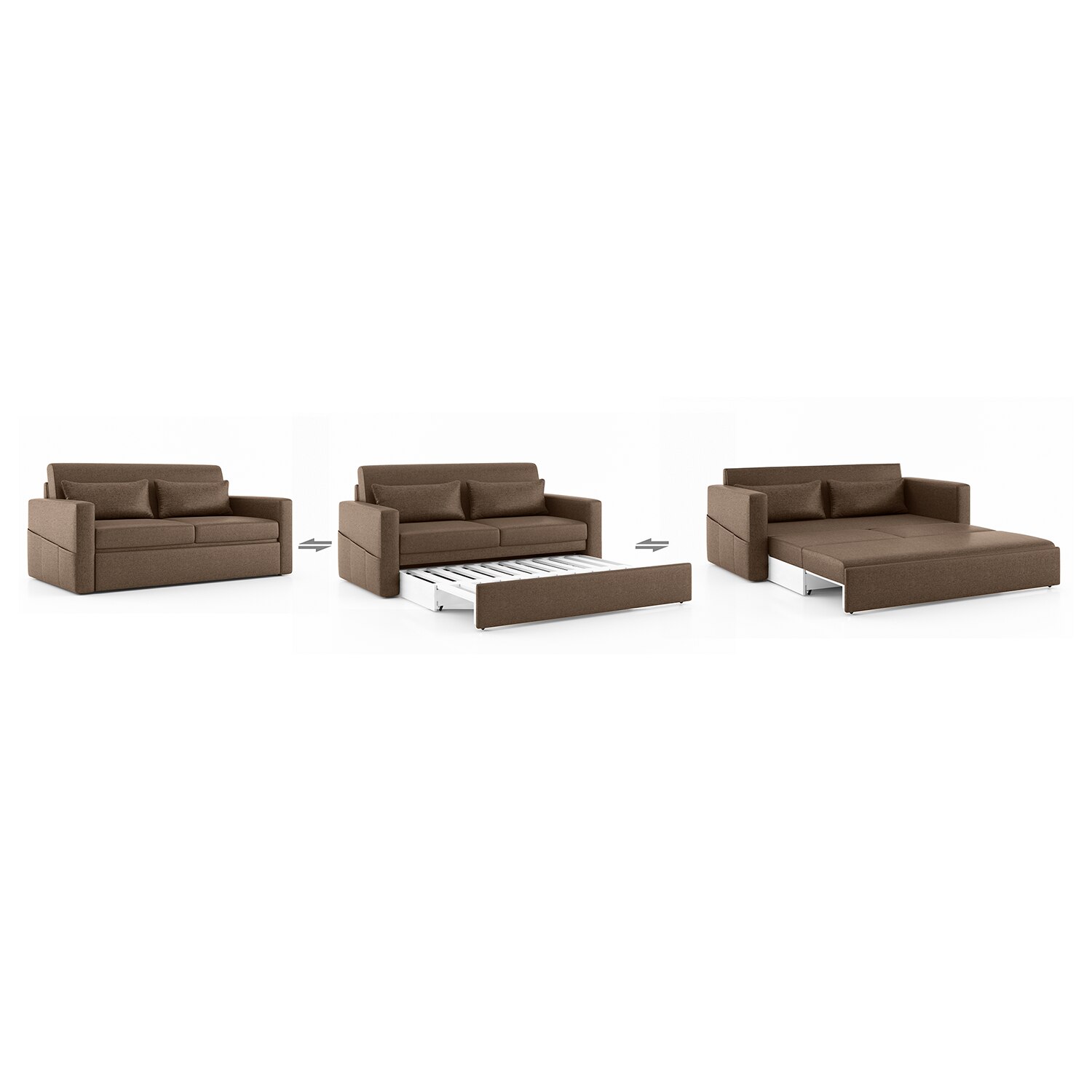 Camden 3 Seater Pull Out Sofa cum Bed In Mocha Brown Colour